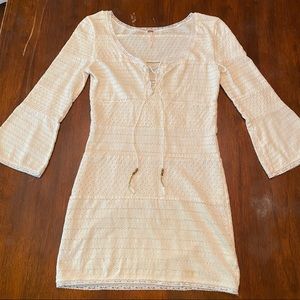 Free People Cream Fitted Dress - Size S